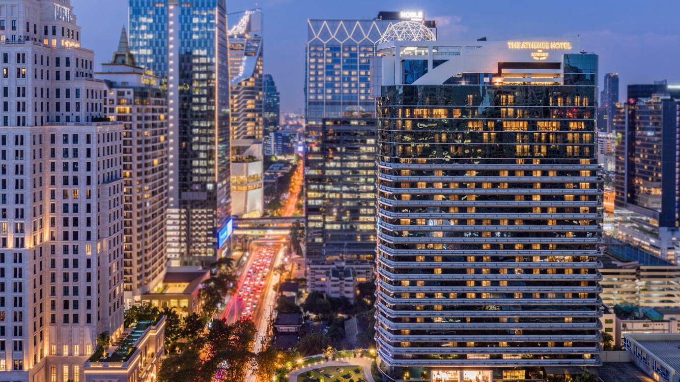 Athenee hotel at night